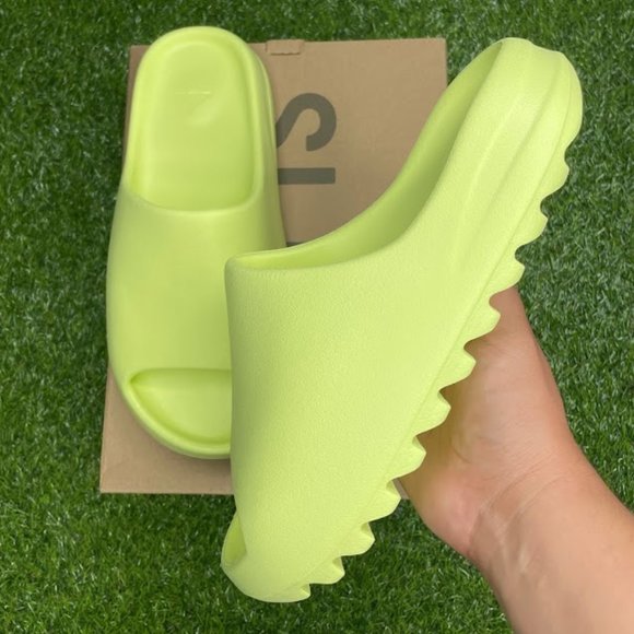 Yeezy Slide Green Glow Second Release Size 12 - Picture 1 of 7